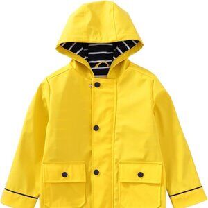 GLASH Kids Toddler Boys Rain Jacket, Waterproof Windbreaker, Yellow, 5T